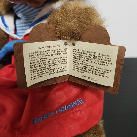 Vintage Robert Raikes Original "52505 Jessica" Wooden Face Doll w/ tags - Picture 8 of 9